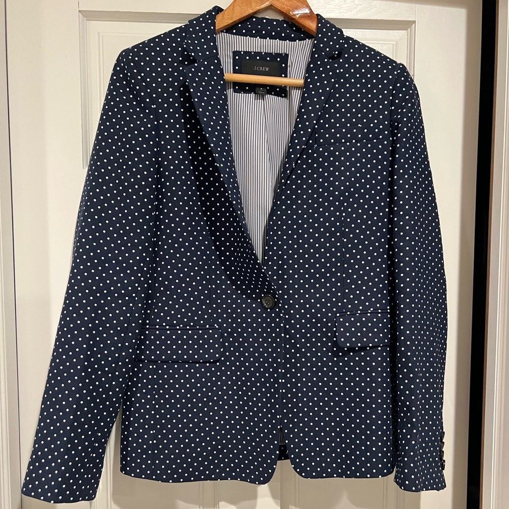 J. Crew ‘Regent’ Polka Dot Blazer, Size 6.